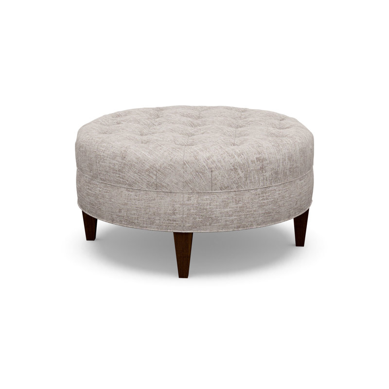 Round Tufted Ottoman, 9637-80, Walnut