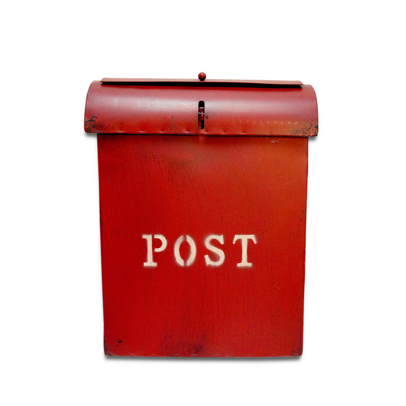 Emily Steel Wall Mounted Mailbox, Rustic Red