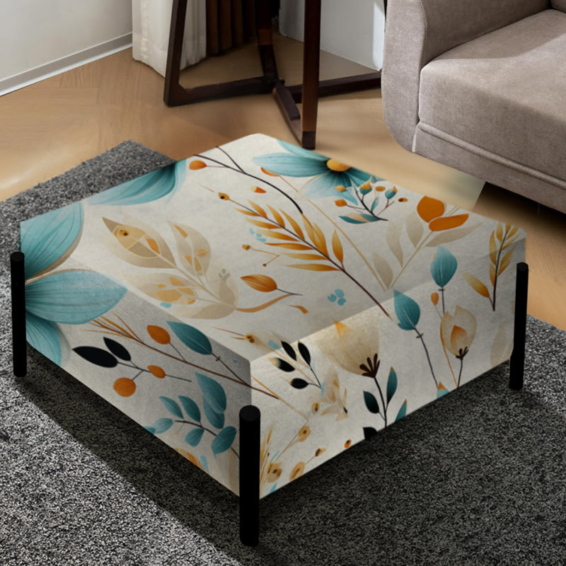 Nomadic Serenity Boho Pattern II - Botanical Large Square Ottoman