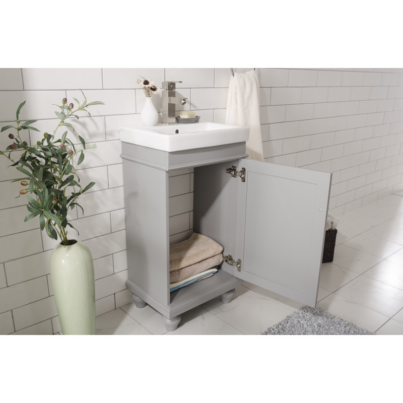Ensemble de meuble-lavabo simple 17 po Gros, Gris