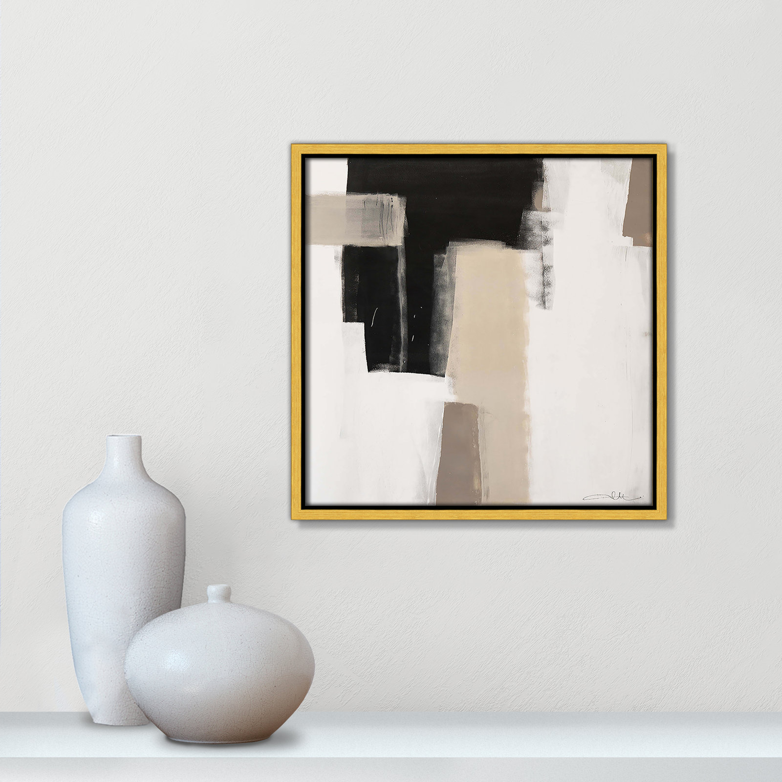 Earth Scapes I Print, Gold Floater Framed, 13.5" H x 13.5" W x 2" D
