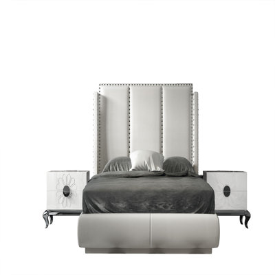 Bedor Vegan Leather Panel Bed
