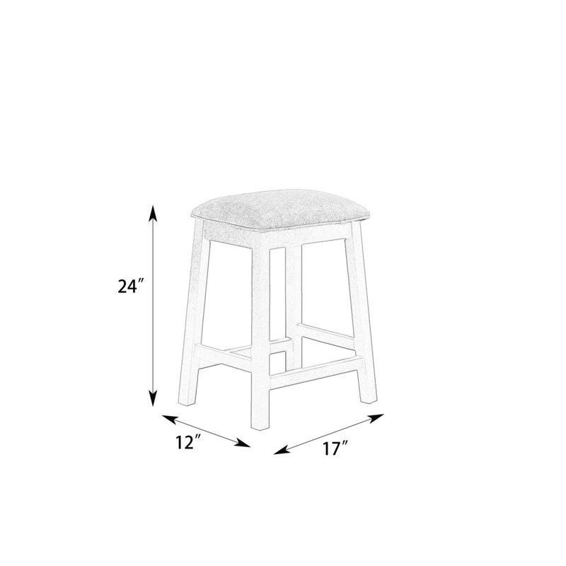 Kalaiyah Upholstered Counter Stool with Solid Wood Frame, Gray