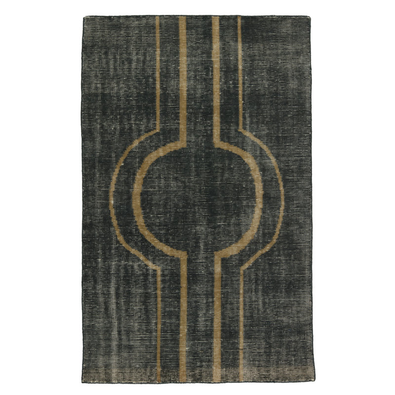 Wendy Jane Geometric Area Rug in Charcoal, Rectangle 7'10" x 9'10"