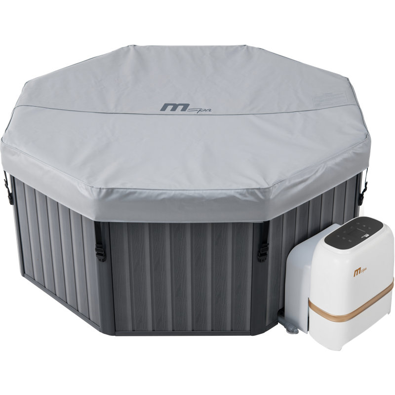 MSpa 230 Volt Hexagon Plug and Play Hot Tub in Gray