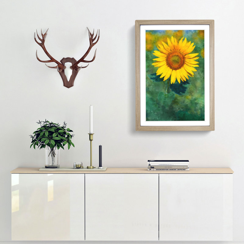 The Sunflower - Picture Frame Painting Print, 87cm H x 62cm W x 2cm D, Oak Framed