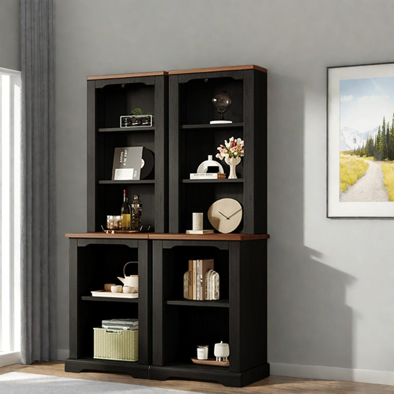 Bookcases With Storage, Mdf 66.1 In Modern Curved Home Display Set