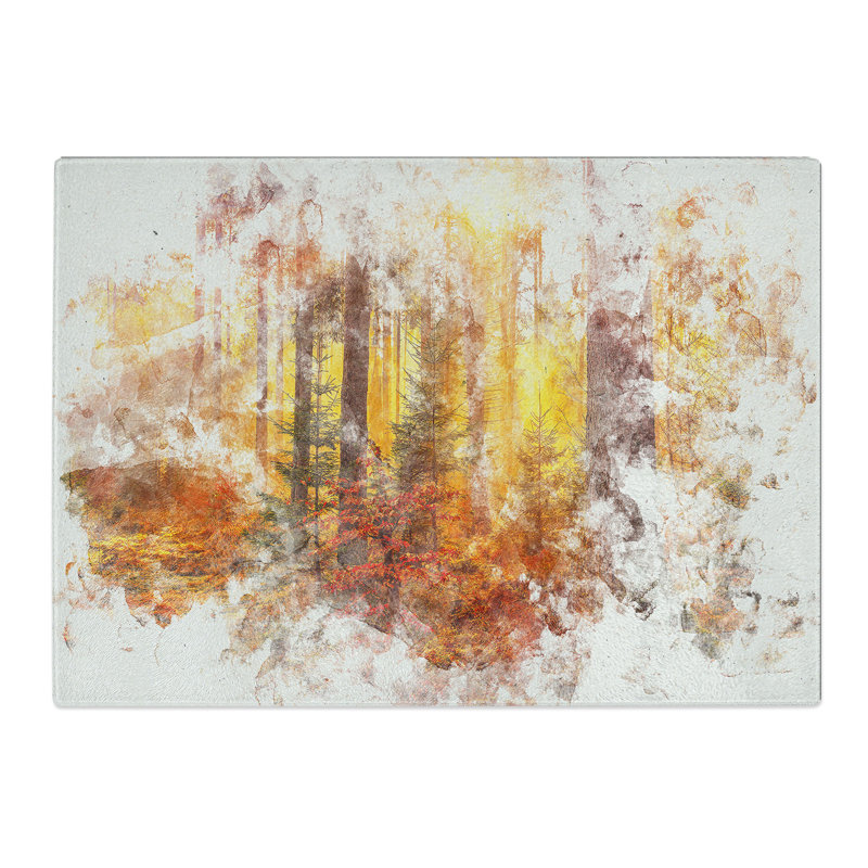 Tempered Glass Mystery Forest Chopping Board, 20 cm x 28.5 cm
