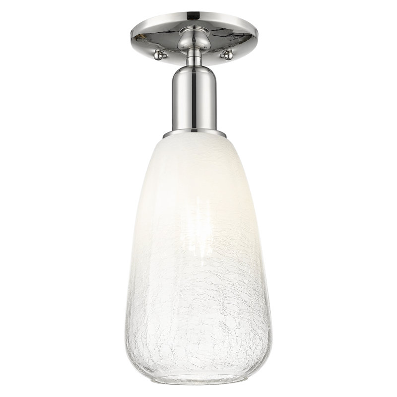 Downtown Urban - Baxter - 1 Light 6" Semi-Flush Mount , Polished Nickel, Opal