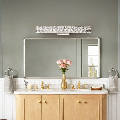 25-inch Crescent-shaped LED Modern Crystal Wall Lamp