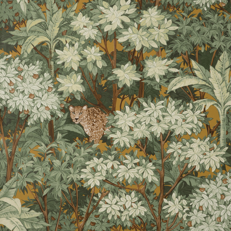Kamali Moss Leopard Trees Wallpaper, Yellow