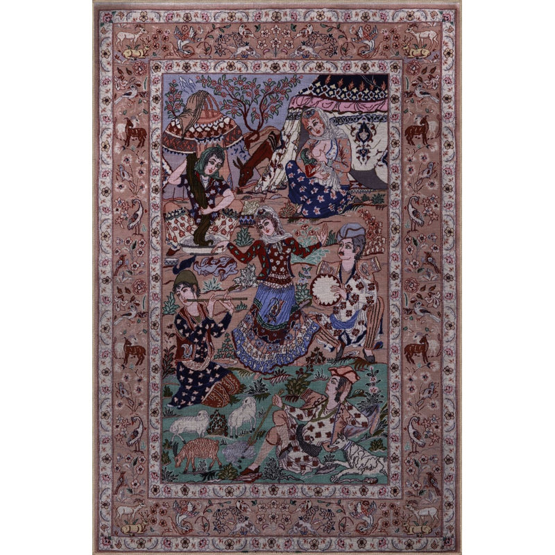 Tapis multicolore à motif de danseuse à motif de figurine, Tapis de couloir 3 pi 3 po x 9 pi 10 po