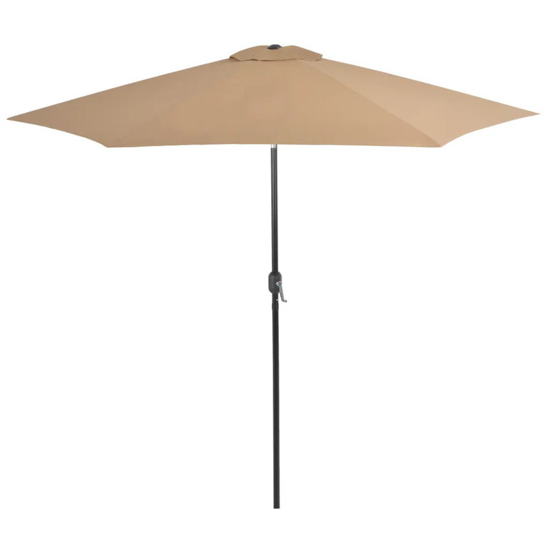 300cm Market Parasol, Taupe, 250cm H x 300cm W x 300cm D, Black