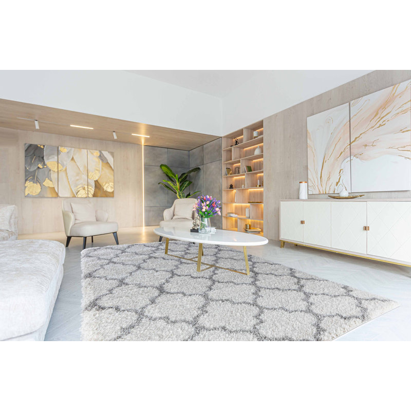 Stanwyck Geometric Shag Area Rug, Rectangle 200 x 290cm