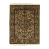Wool Oriental Area Rug in Gold