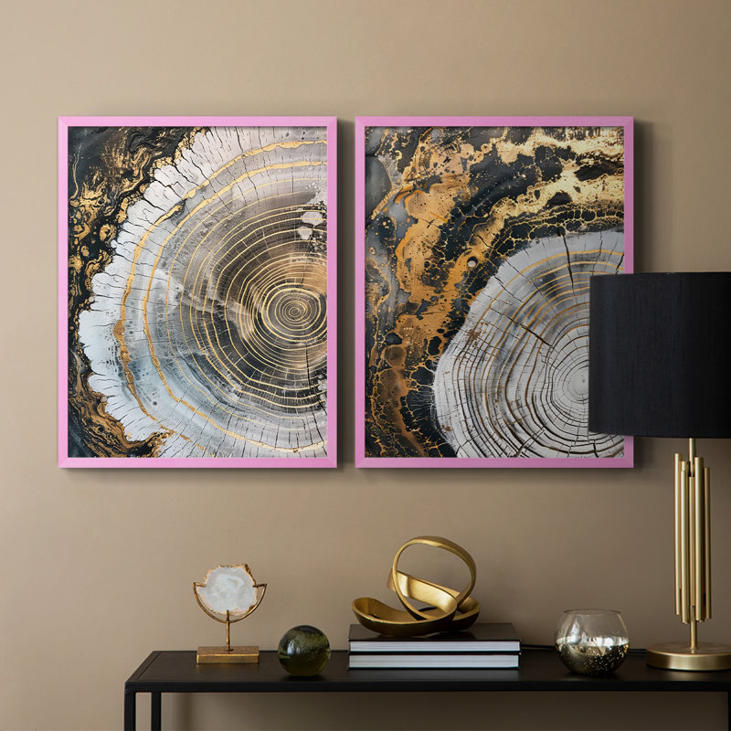 ABSTRACT Series CCLX - Reproduction encadrée de qualité supérieure - prête à être accrochée - aucun clou requis - aucun clou requis