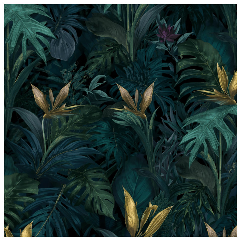 Tapis de bain Tropical Foliage Illustration, L 24 po x L 17 po