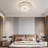 20" Modern Flower Crystal Dimmable Ceiling Light Fixture With Remote Control