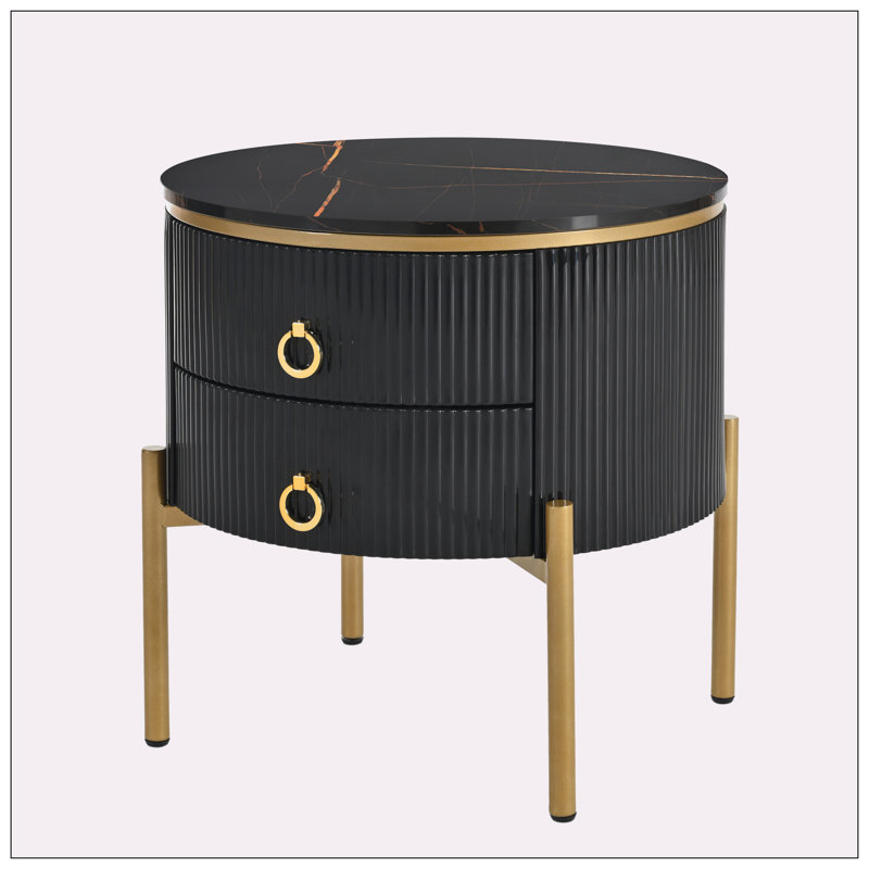 Lottelore 2 - Drawer End Table, Black