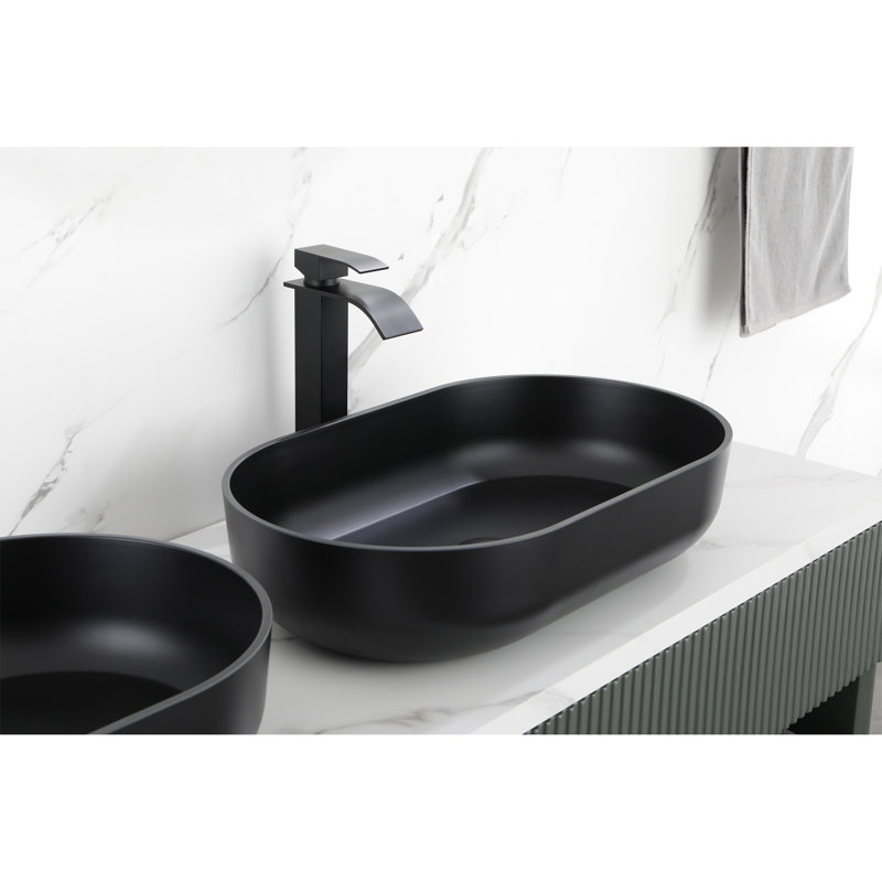 Lavabo pour salle de bain 24 * 14 * 5,5, Noir mat