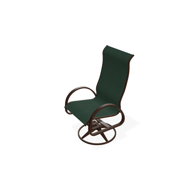 Fauteuil de patio pivotant Hiraku, Kona texturé, Vert forêt 22D Sunbrella® vert
