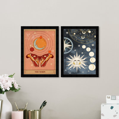 " Astronomy And Space Celestial Alchemic Set " 2 - Pieces Painting Print