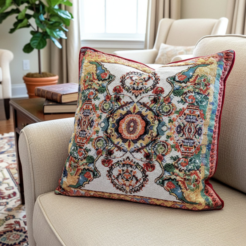 Embroidered Pillow Cover