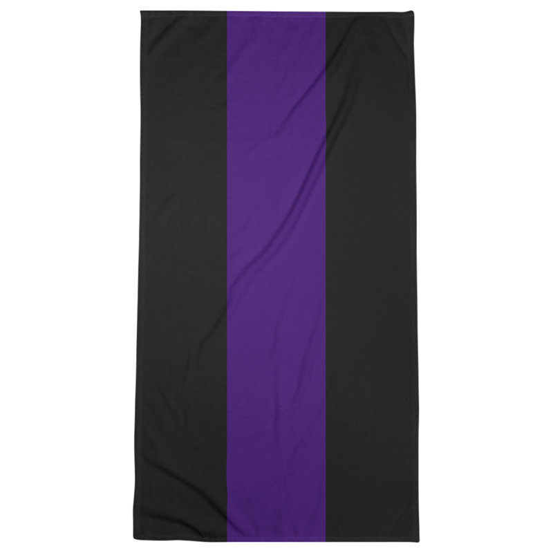 Colorado Lightweight Beach Towel, Black/Purple/Black, Polyester/Cotton