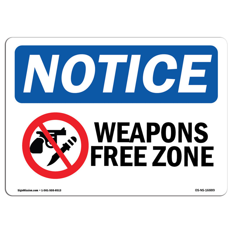 Weapon Free Zone Sign
