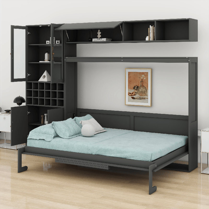 Lit escamotable avec canapé Murphy, Gris