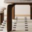 Gray + Nut-brown Rectangular Sintered Stone + Solid Wood Dining Table-2139762550