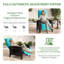 Fauteuil inclinable d'extérieur en osier avec dossier et repose-pieds réglables, fauteuil de patio avec table rabattable et coussin, structure en acier-323480413