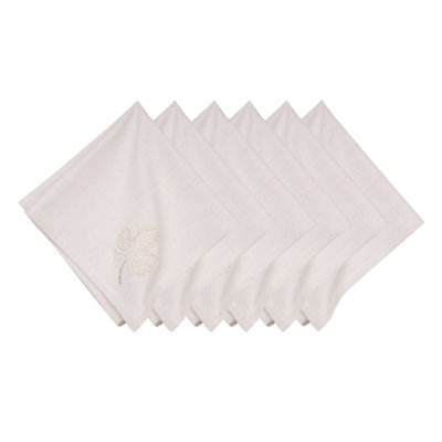 Neutral Maple Leaves Napkin S/6