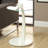Table d'appoint Wildt, en forme de C, bout, côté, collation, salon, chambre à coucher, stratifié, blanc, transparent