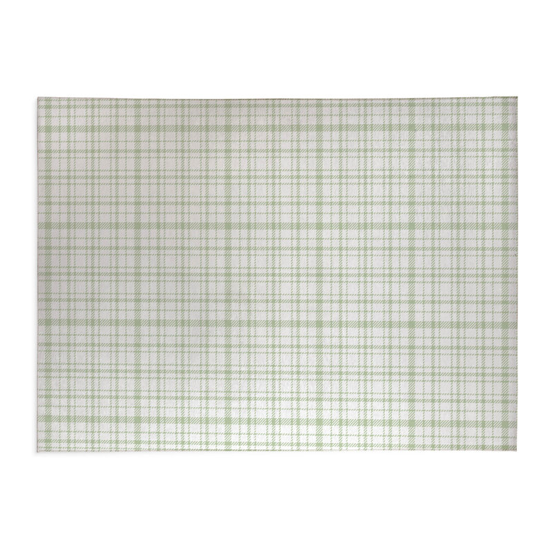 Liz Plaid Kids Play Mat, Green, Rectangle 2' x 3'