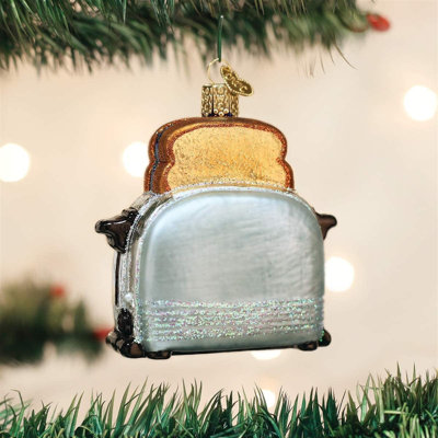 Old World Christmas Blown Glass Ornament for Christmas Tree, Retro Toaster