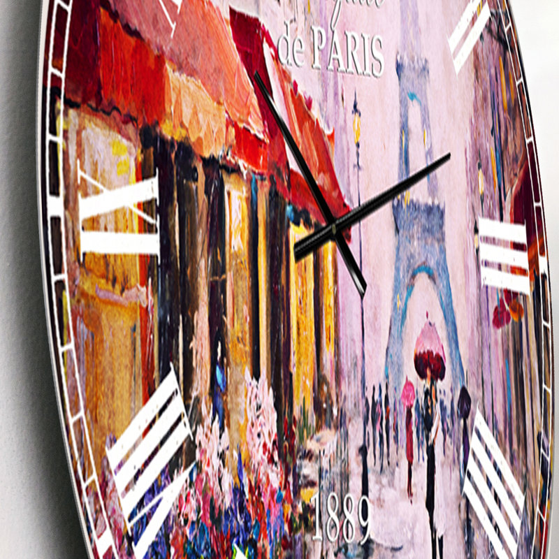 Lovers in Paris Eiffel Tower - Industrial wall clock, Small