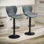 Swivel Upholstered Adjustable Height Counter Stool with Metal Frame