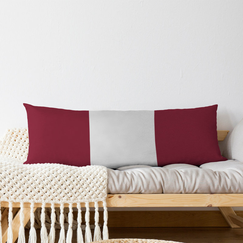 Oreiller de corps en polyester / polyester Arizona Football Stripes, Marron / milieu blanc, Adairsville