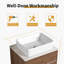 Meuble-lavabo autoportant de 60 po avec lavabo vasque en céramique blanche et 5 portes d'armoire à fermeture en douceur