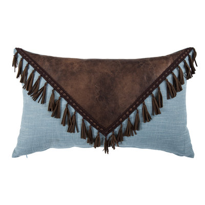 YUMA Faux Leather Lumbar Pillow
