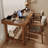 Tan Rectangular Solid Wood desk-108954462