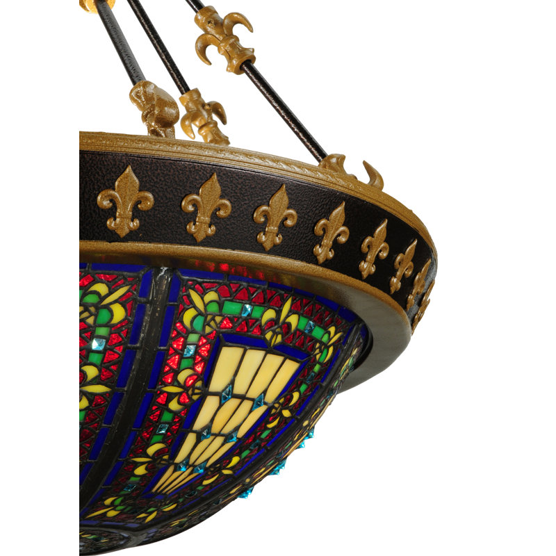 Fleur - de-lis Carousel 6 - Luminaire suspendu unique et 6 lumières