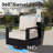 7-Seater Aluminum Patio Conversation Set with Gas Fireplace & Tank Cabinet,Beige Cushioned Sofa & Chairs-747147969