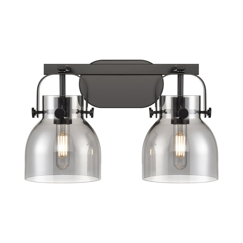 Éclairage pour meuble-lavabo mural 6 po Skycrest, Fumée, Noir mat, Deux lumières
