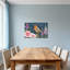 Texte et chiffres Oiseau Fleurs Roses Fond de bois Texte-619537680