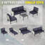Canapé modulaire d'extérieur avec table basse et ensembles de conversation pour patio-196510026