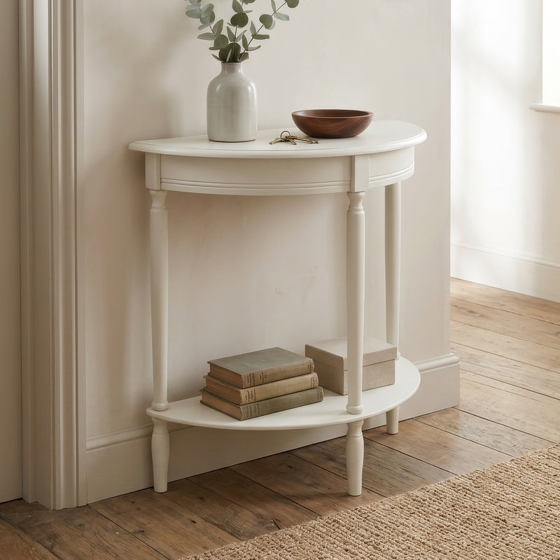 Half Round Table, Ivory