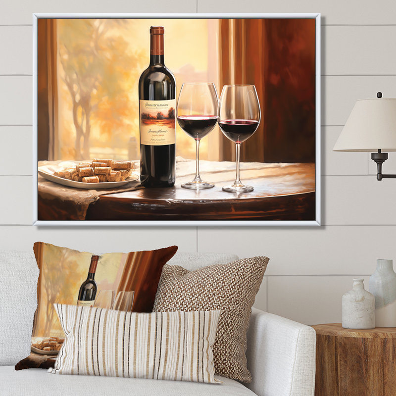 Nebbiolo Nuance II sur toile, Cadre flottant blanc, H 12 po x l 20 po x P 1 po