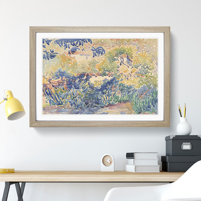 Landscape Vol.1 by Henri-Edmond Cross - Picture Frame Painting, Oak Framed, 27cm H x 36cm W x 2cm D